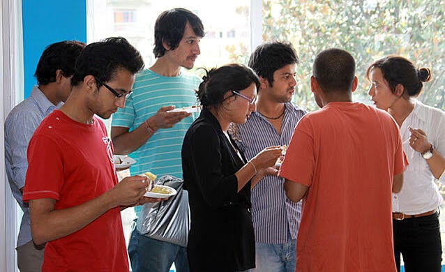 Cloudworkers having snacks