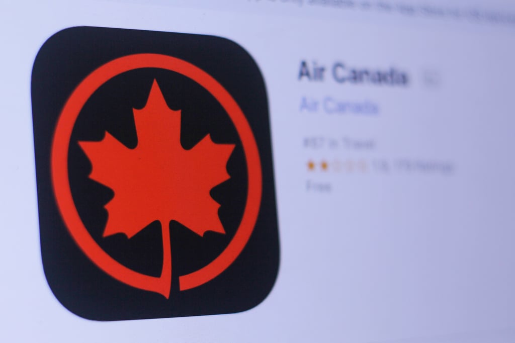 The Air Canada app icon on a computer screen.