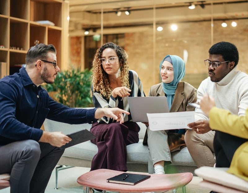 Diverse Colleagues Solving Problems Together